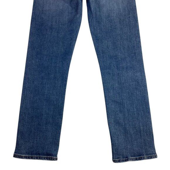 Edwin Elin Crop Straight Jeans Womens 27 Blue Distressed - Picture 9 of 14